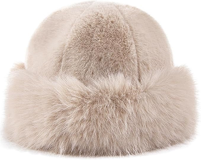 Women's Faux Fur Winter Bucket Hat Fluffy Warm Hat Fuzzy Bucket Hat Winter Wrap Hat | Amazon (US)