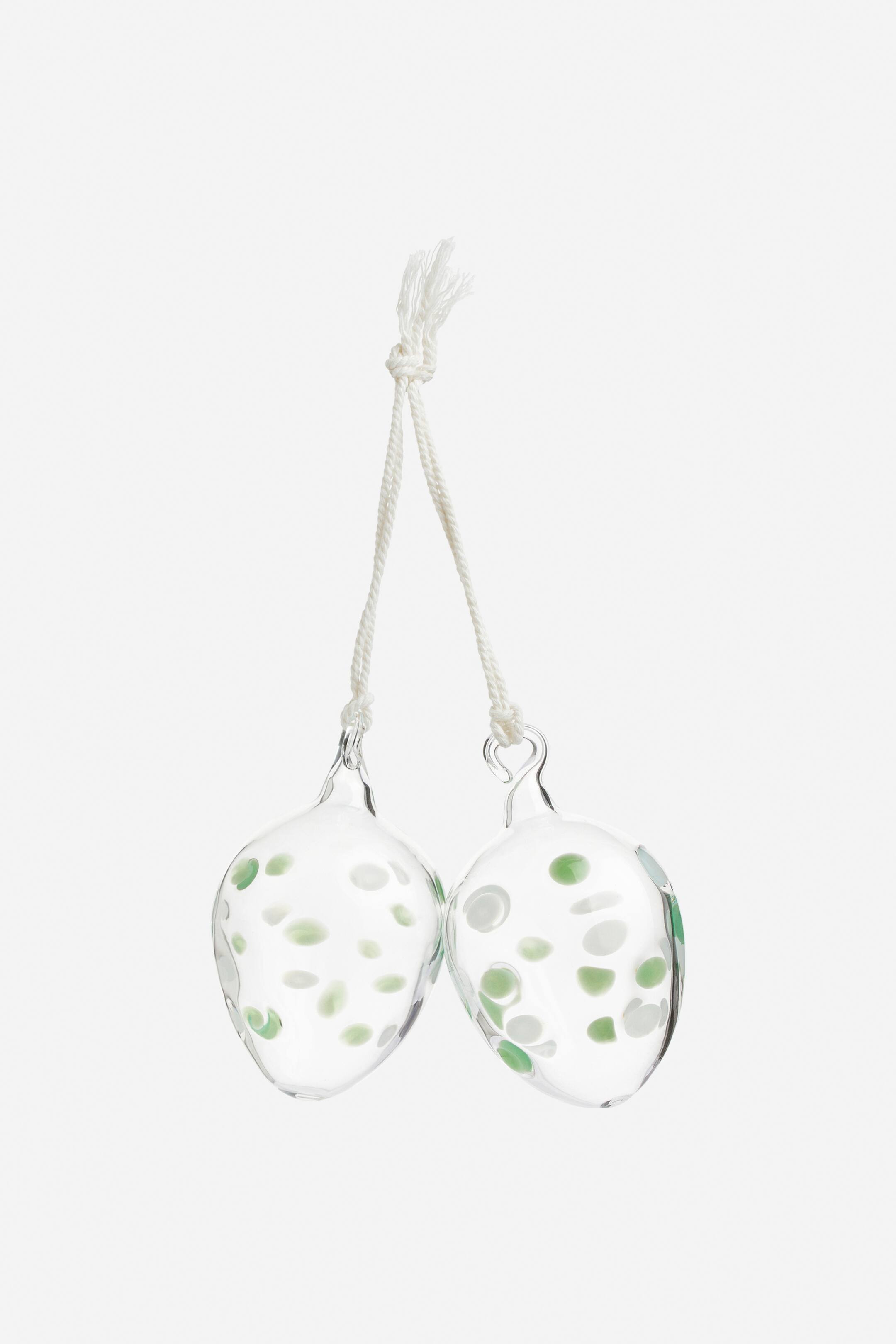 Set van 2 hangende glazen ornamenten | H&M (DE, AT, CH, NL, FI)