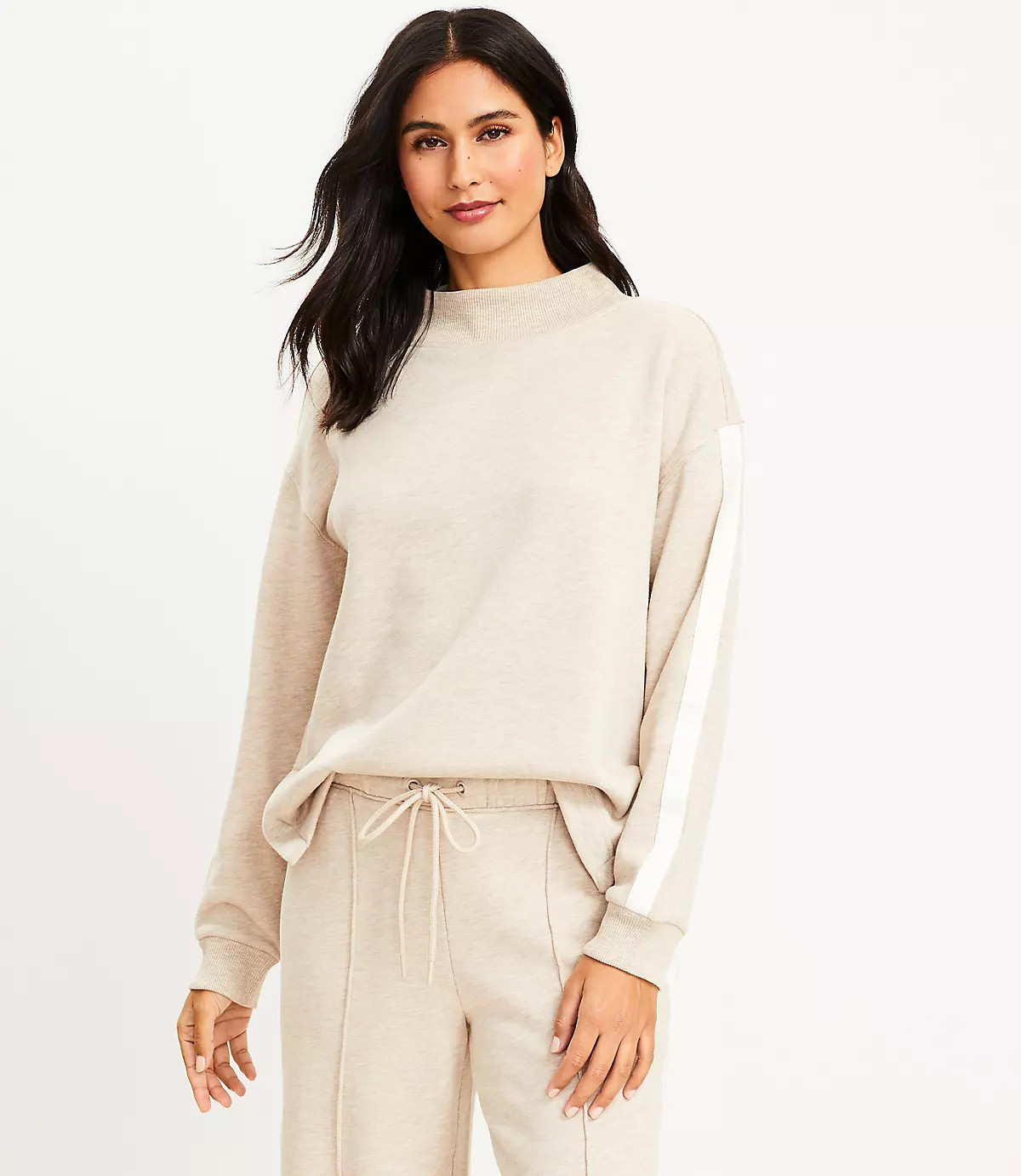 Lou & Grey Pintucked Fluffy Fleece Wide Leg Pants | LOFT