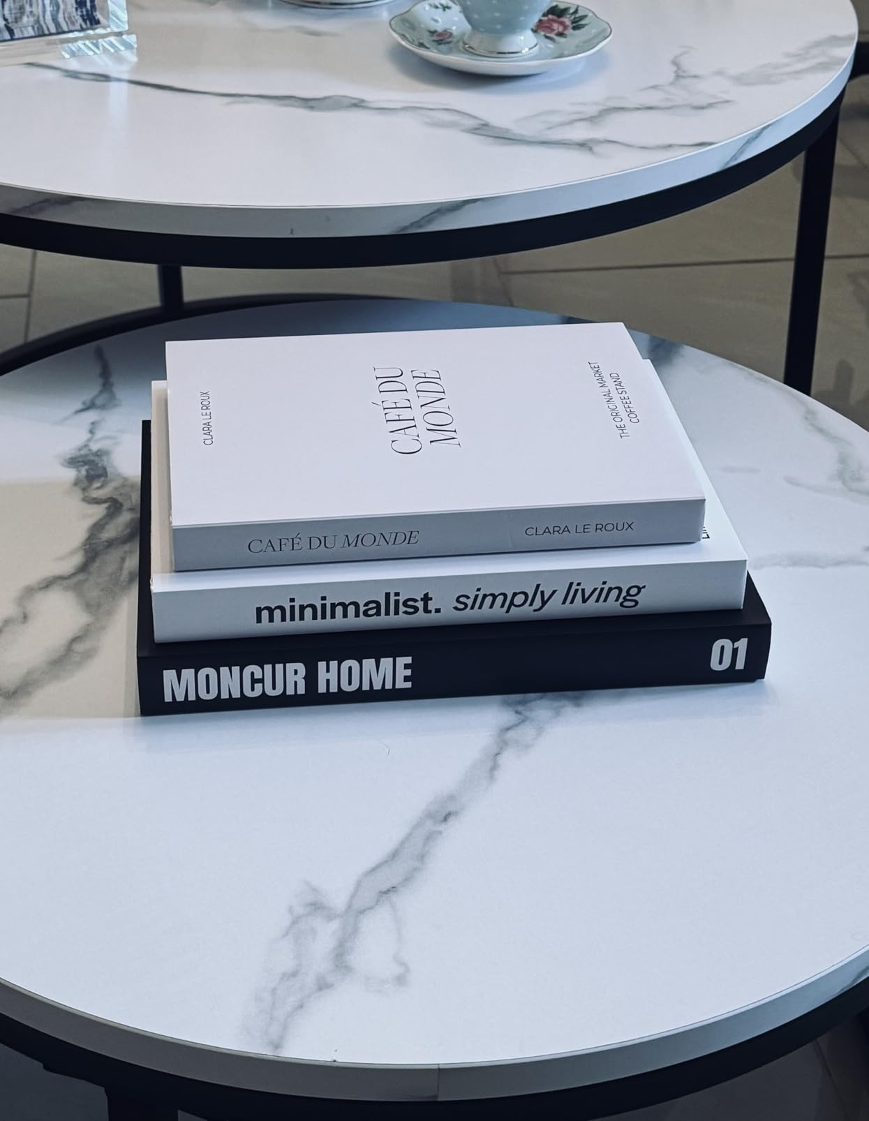 Fake Books for Decoration Set of 3 Coffee Table Books Neutral Beige Home Decor Black & White Coff... | Amazon (US)