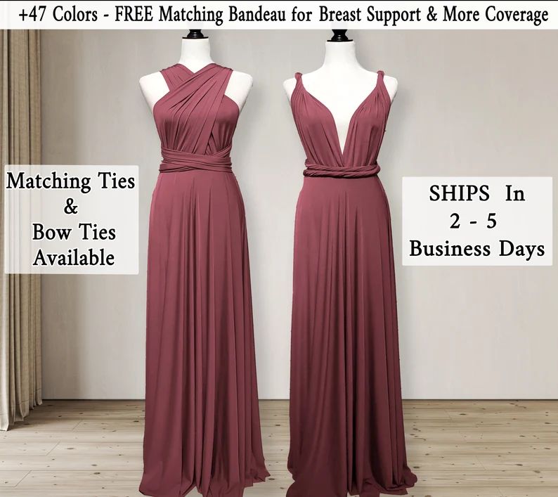 Rosewood Bridesmaid Dress Infinity Dress Convertible Dress Multiwrap Dress Long Dress Multiway Dr... | Etsy (US)