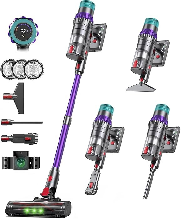 Cordless Vacuum Cleaner for Home, 650W 60KPa Stick Vacuum Cleaner,Max 75Min | Amazon (US)