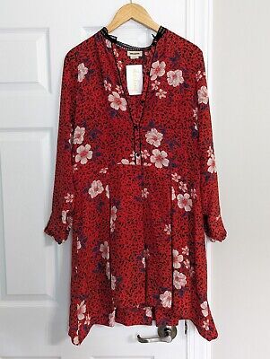 Zadig & Voltaire Women's Ruti Pensee Long Sleeve Floral Silk Red Mini Dress S | eBay US