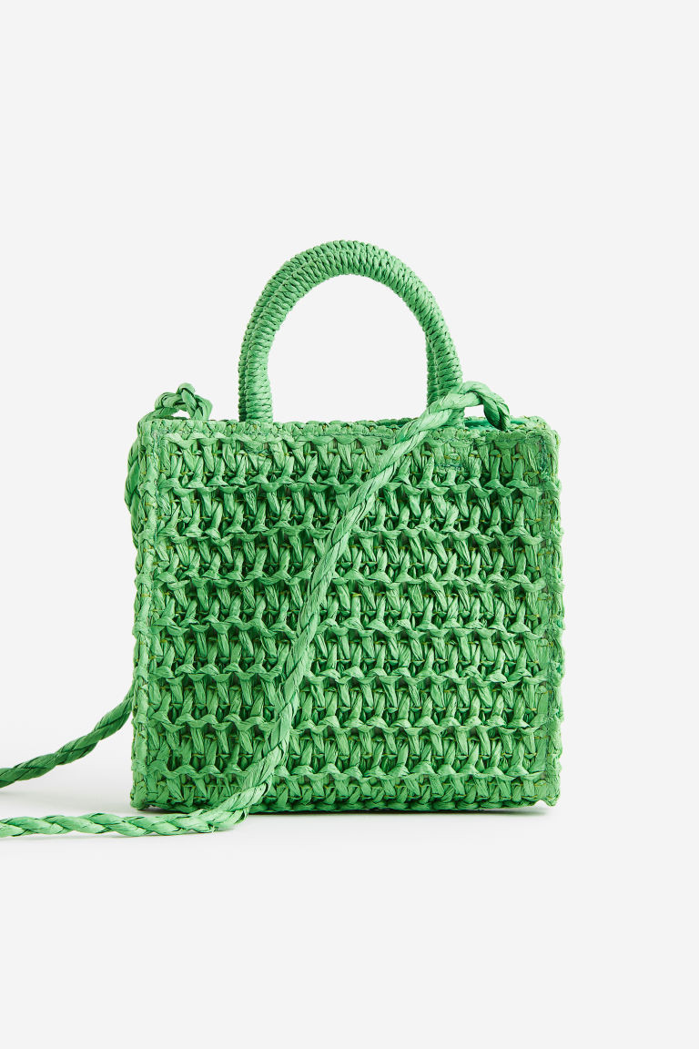 H & M - Straw Shoulder Bag - Green | H&M (US + CA)