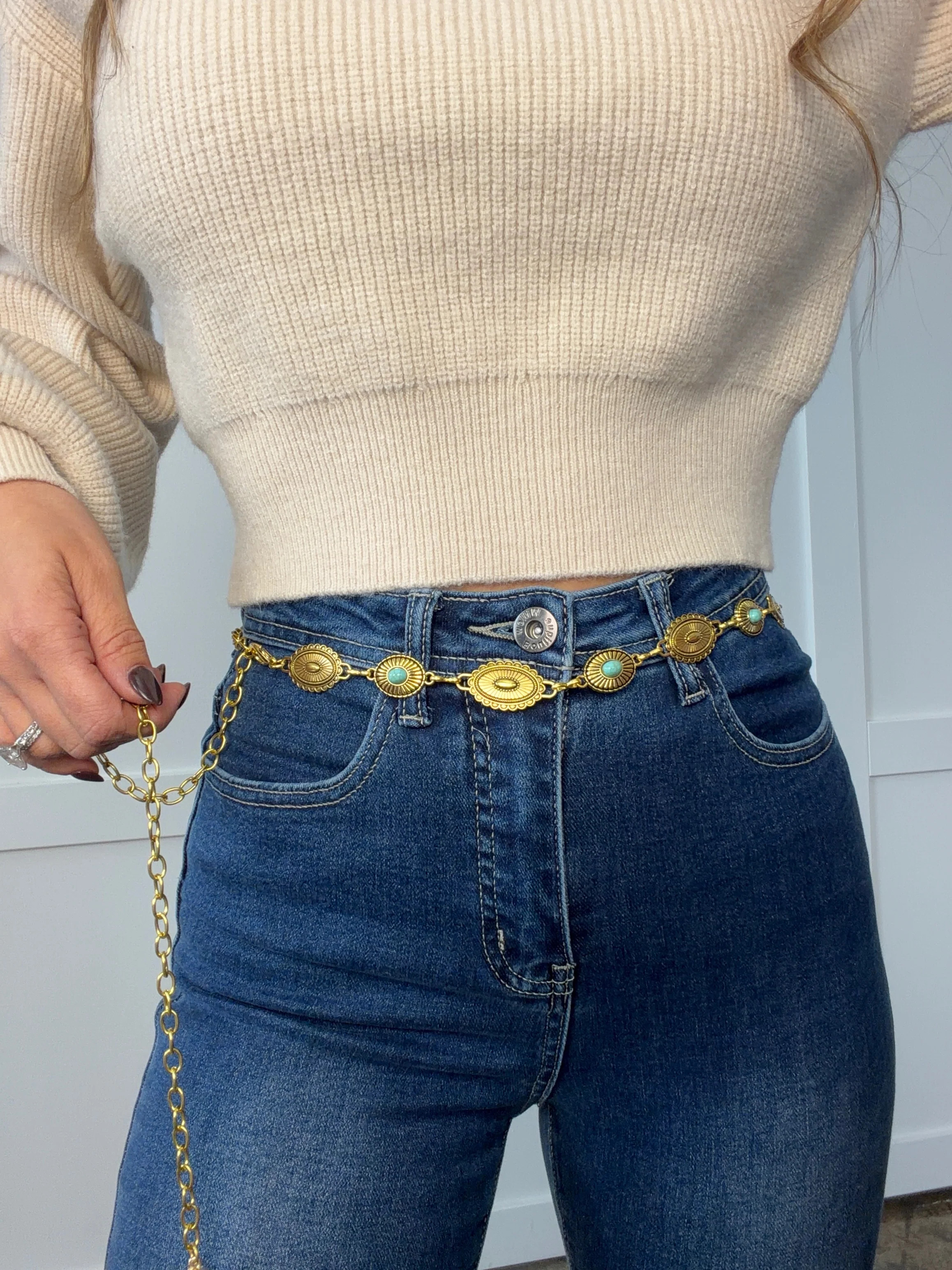 Turquoise Trails Chain Belt | Willow Boutique