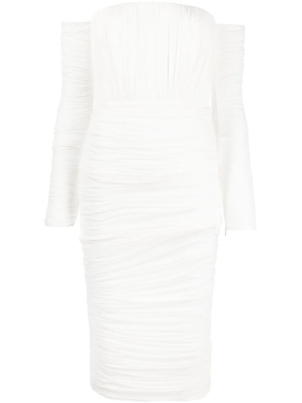 Alex Perry Sterling off-shoulder Ruched Dress - Farfetch | Farfetch Global
