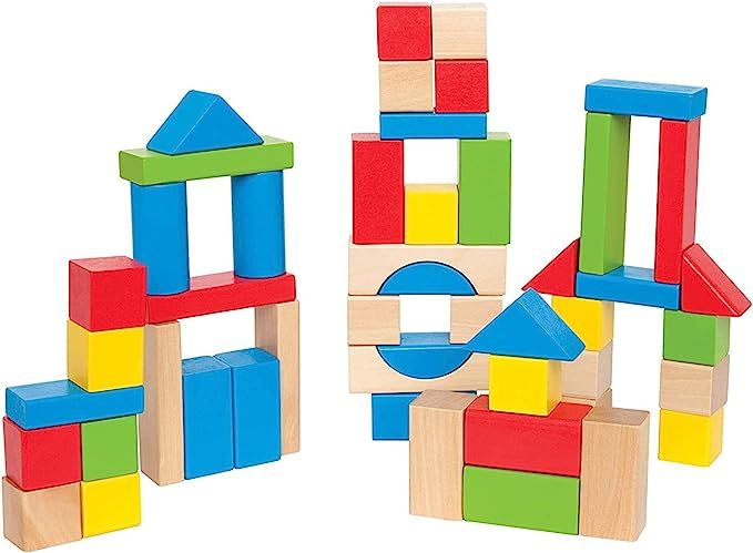 Maple Wood Kids Building Blocks by Hape | Stacking Wooden Block Educational Toy Set for Toddlers,... | Amazon (US)