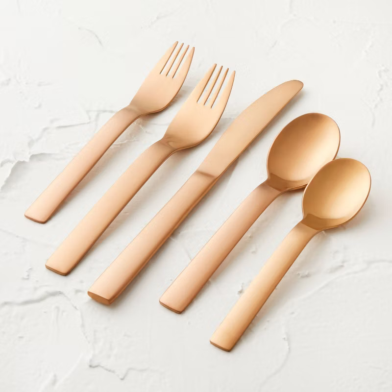 20pc Stainless Steel Silverware Set Copper - Opalhouse™ designed with Jungalow™ | Target