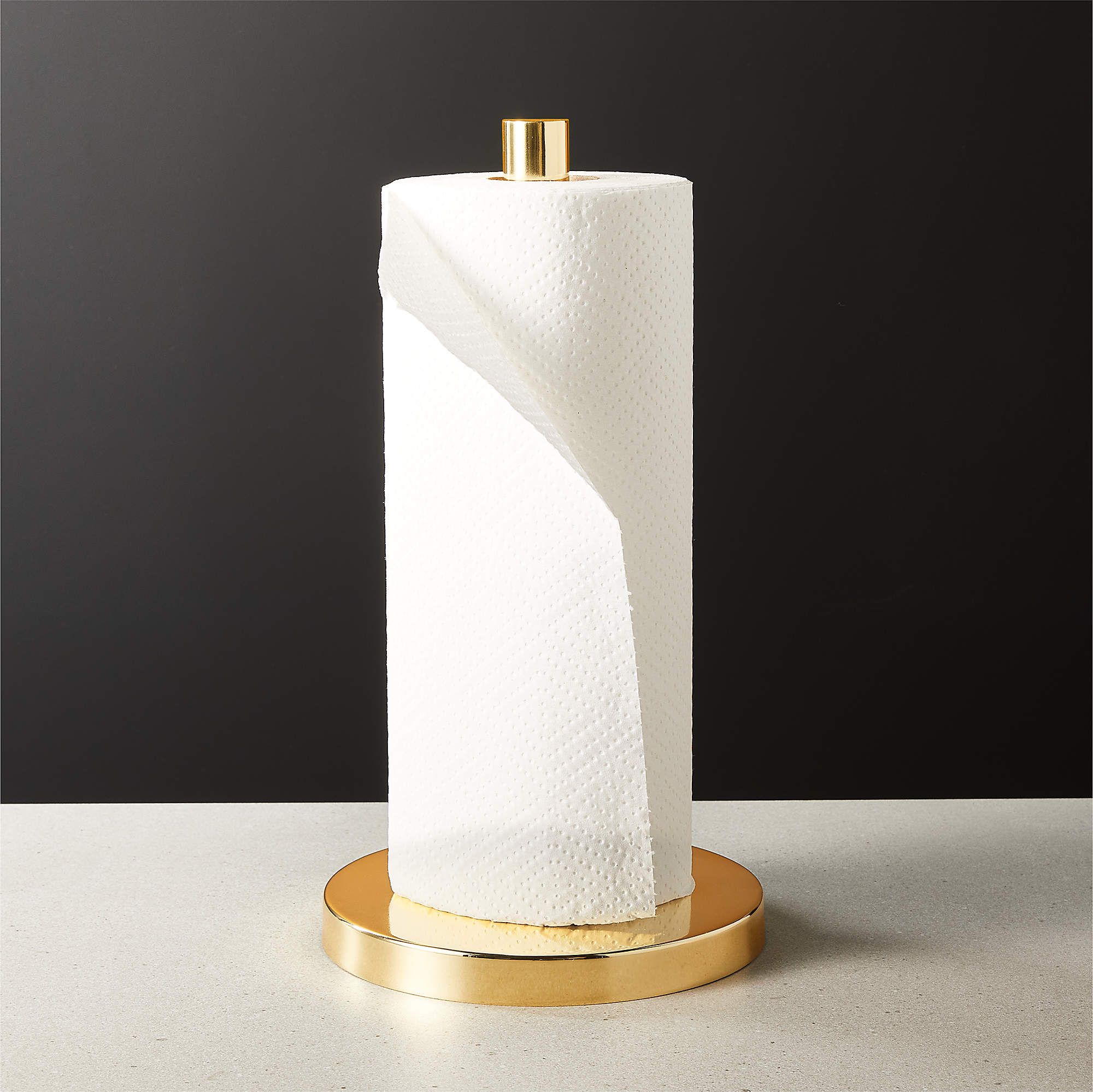Polished Brass Paper Towel Holder | CB2 | CB2