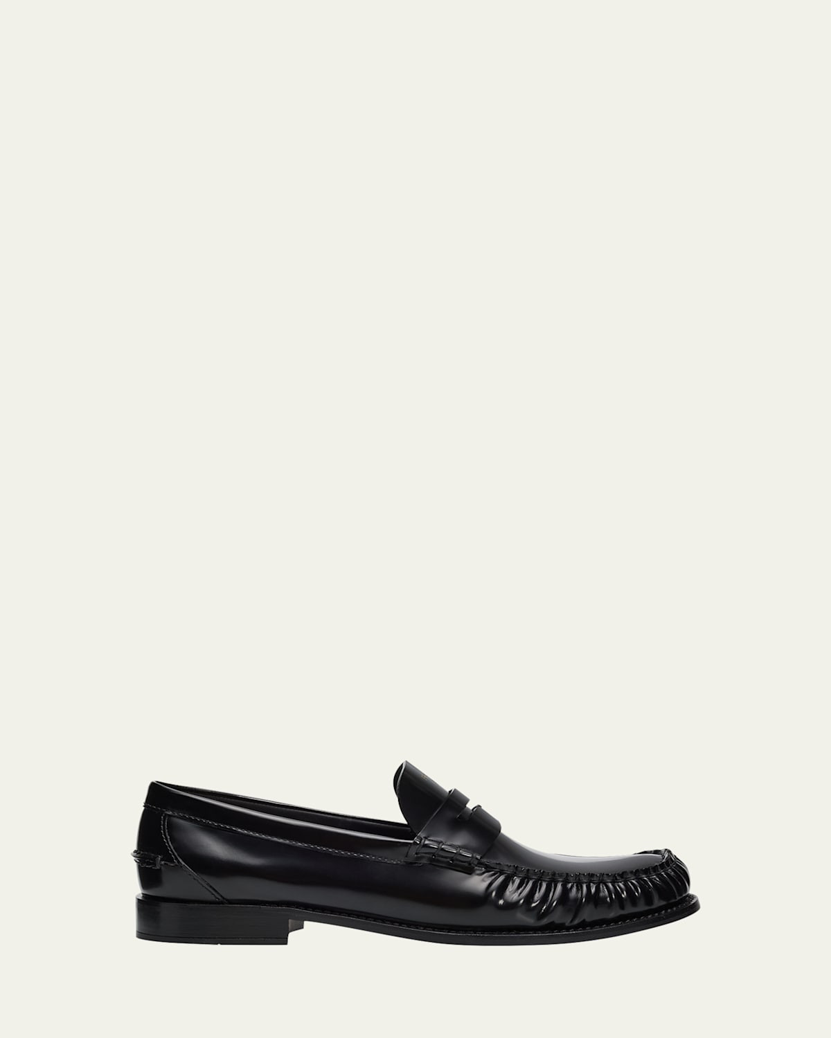 20mm Leather Moc-Toe Penny Loafers | Bergdorf Goodman