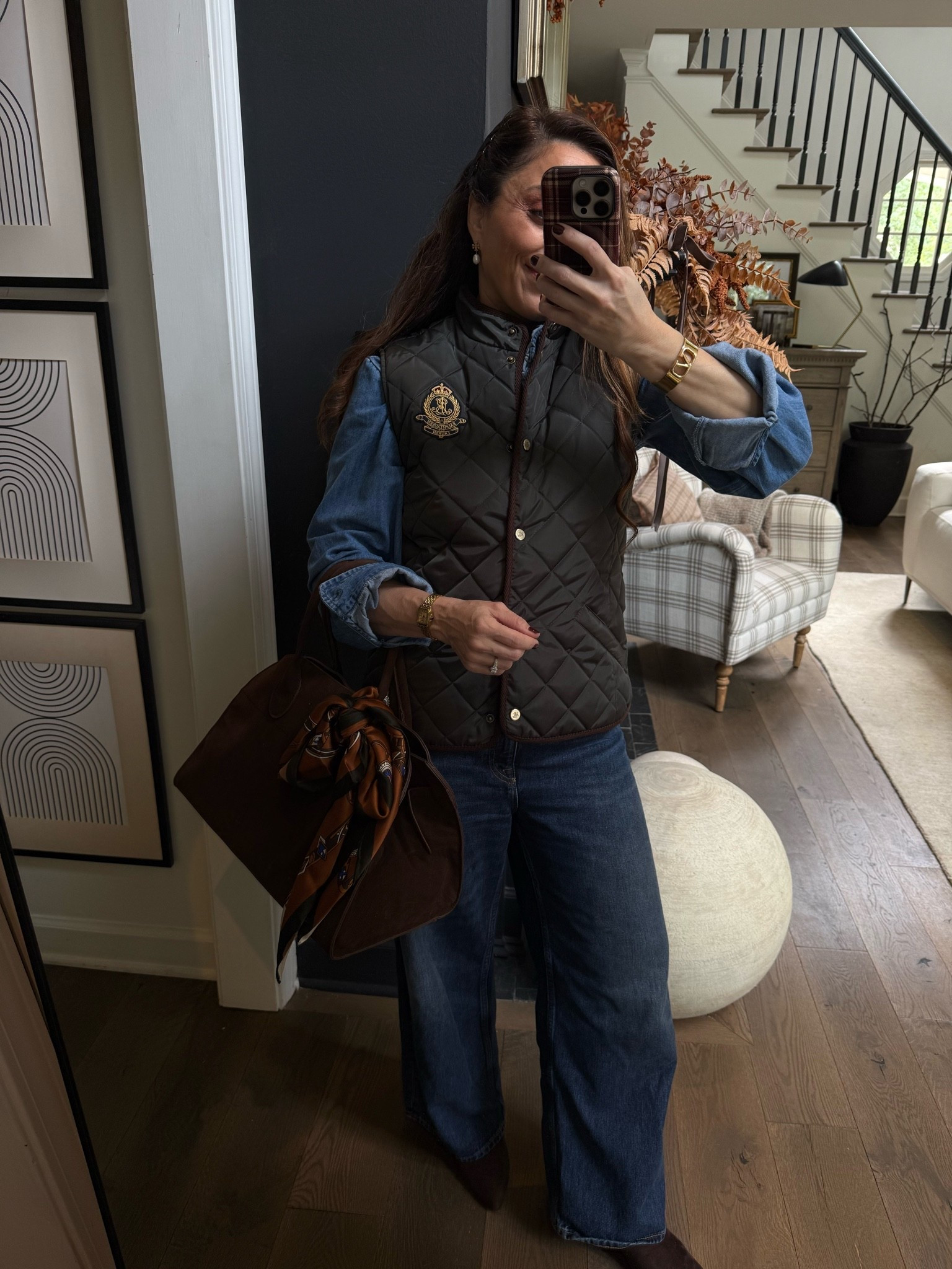 Added the equestrian scarf to the bag and I’m just obsessed! (Ps. My vest is almost sold out everywhere and I absolutely love it so grab it quick if you want it!) XxV

#LTKootd #LTKgrwm #LTKdayinmylife