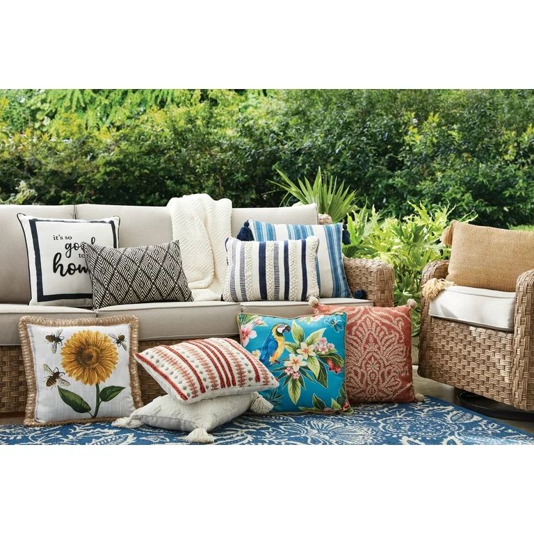 Better Homes & Gardens Woven Square Outdoor Throw, 13" x 19" inch, Ivory | Walmart (US)