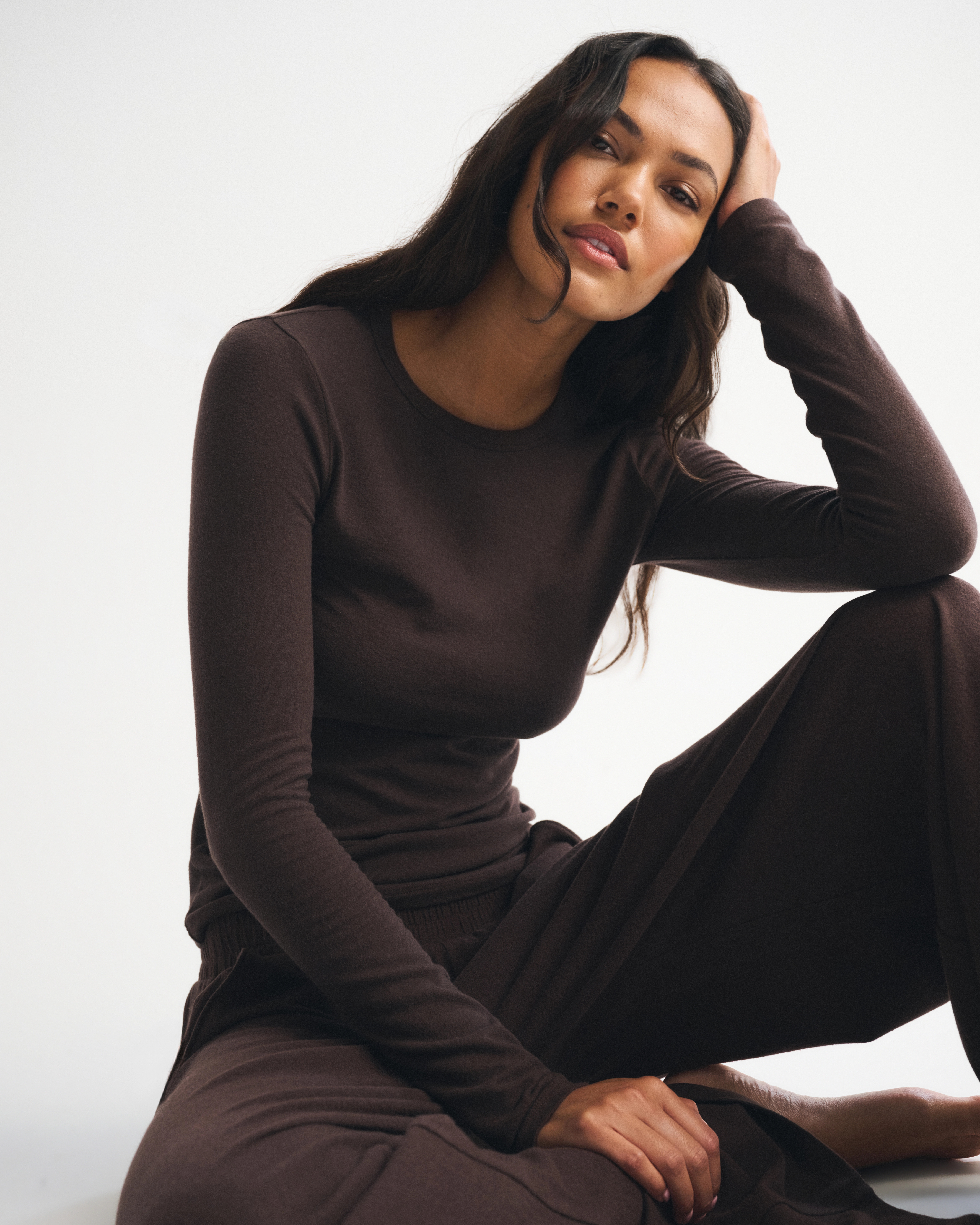 Long-Sleeve Cozy Lounge Knit Tee | Abercrombie & Fitch (US)