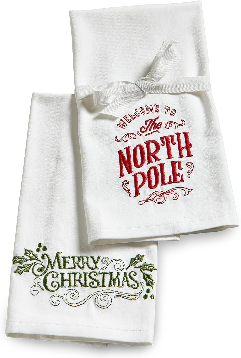 tag Christmas Multi Guest Towels Cotton Set of 2 Medium White | Amazon (US)