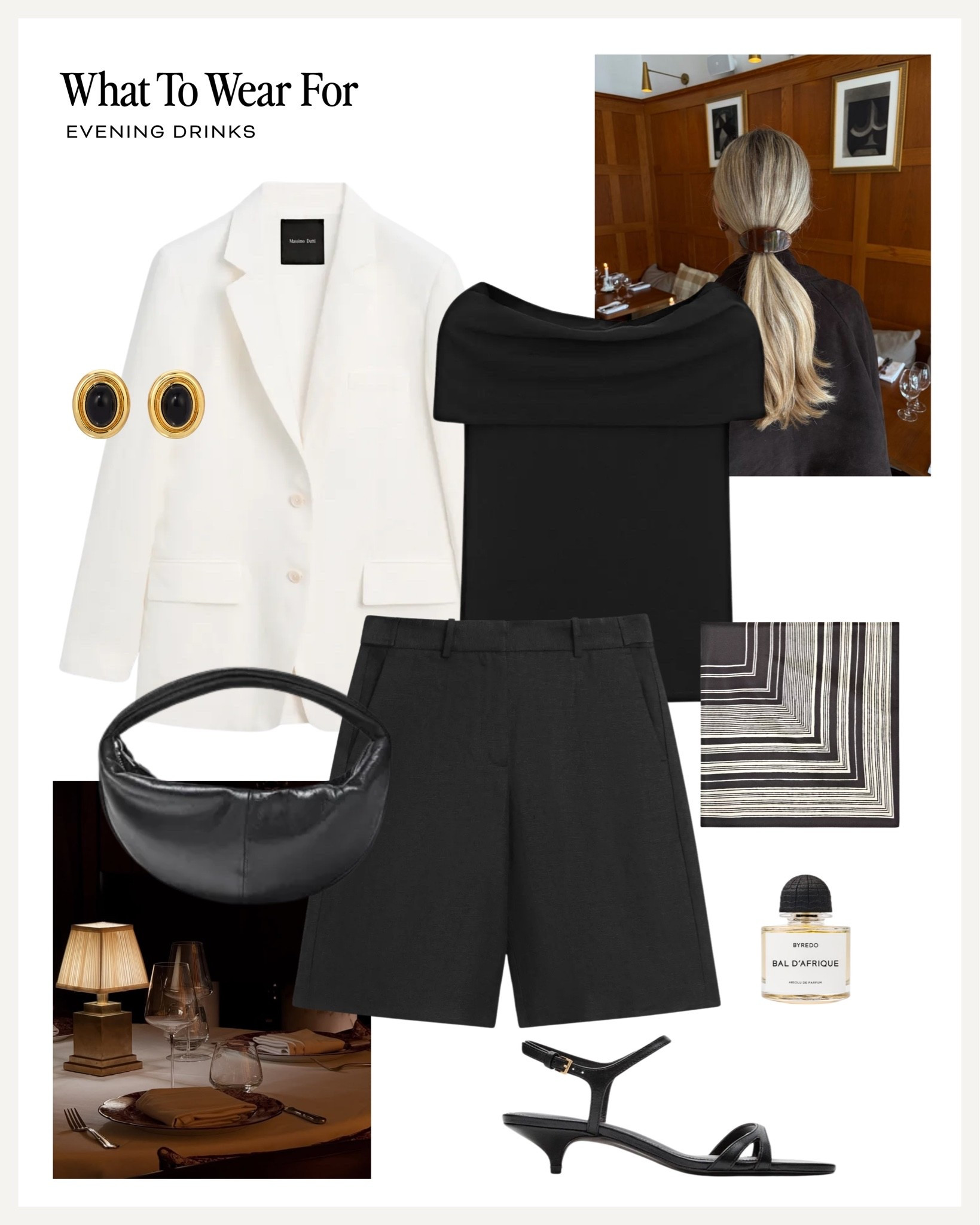 Evening drinks 🍸 

Massimo Dutti, summer style, date night, effortlesslt chic, black shorts, white blazer, kitten heels

#LTKsummer