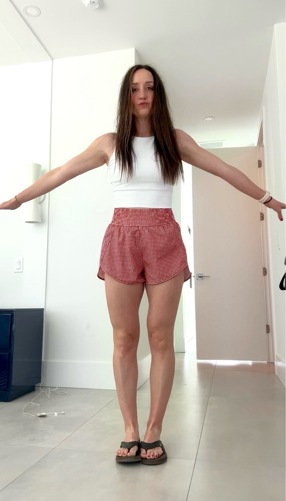 My fave shorts - I have these in multiple colors because they are so flattering! Wearing a medium in the top.