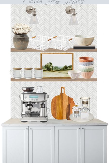 Kitchen shelf styling + coffee bar ideas. More in stories!
•
•
•
#homebykmb #breville #coffeebar #coffeestation #coffeecounter #targetstyle #anthropologie #amazonhome #hm #hmhome #kitchenshelves #floatingshelves #shelfdecor #shelfie #floatingshelfdecor #interiordesigner #homedecorator #homedecorblog #interiordesigning #housedesign #houseideas #homedesignideas #kitchenideas #kitcheninspo #kitcheninspiration #kitchendecor #kitchenstyling

#LTKhome