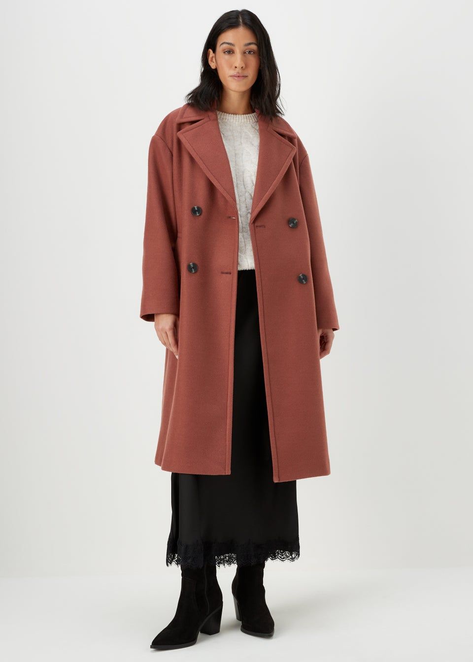 Brown Overcoat - Size 8 | Matalan (UK)