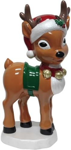 Fraser Hill Farm 28” Reindeer with Santa Hat Blow Mold, Lighted Indoor & Outdoor Christmas Deco... | Amazon (US)