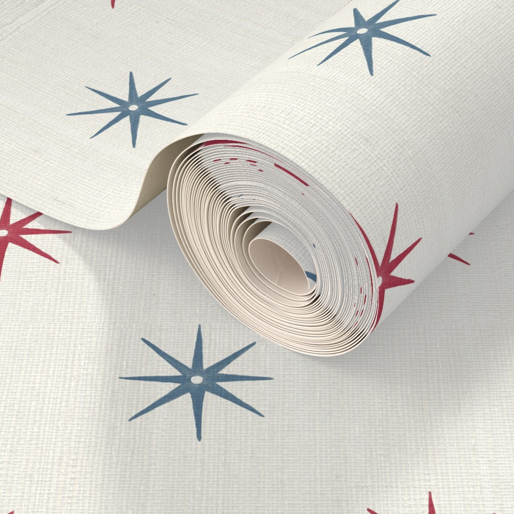 Wallpaper in custom red AND blue STARS | Spoonflower