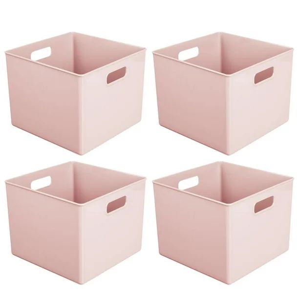 mDesign Plastic Deep Home Storage Organizer Basket Bin with Handles for Cube Furniture Shelving i... | Walmart (US)