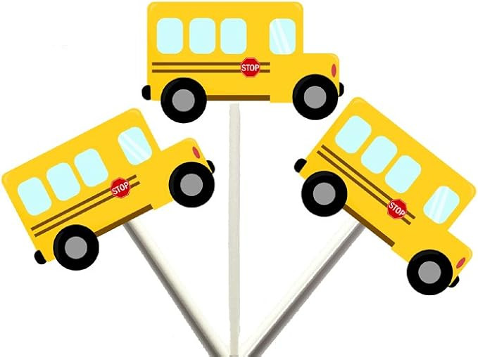 Crafty Cue School Bus Cupcake Toppers | Amazon (US)