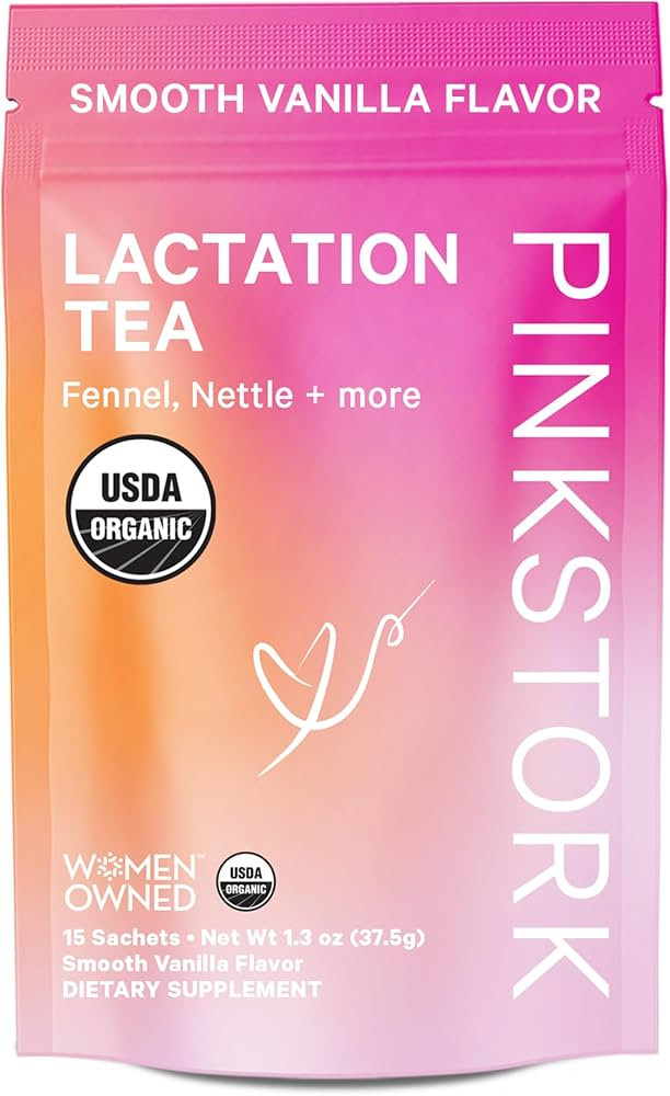 Pink Stork Organic Lactation Support Tea for Breast Milk Supply - Fenugreek, Milk Thistle, Fennel... | Amazon (US)