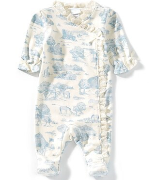Edgehill Collection Baby Girls Wrap-Front Footie Toile Coverall | Dillard's | Dillard's