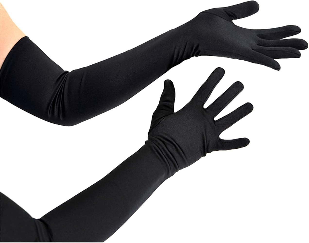 Long Satin Gloves 1920s the Great Gatsby Flapper Opera Party Gloves Adult Size Stretchy Breathabl... | Amazon (US)