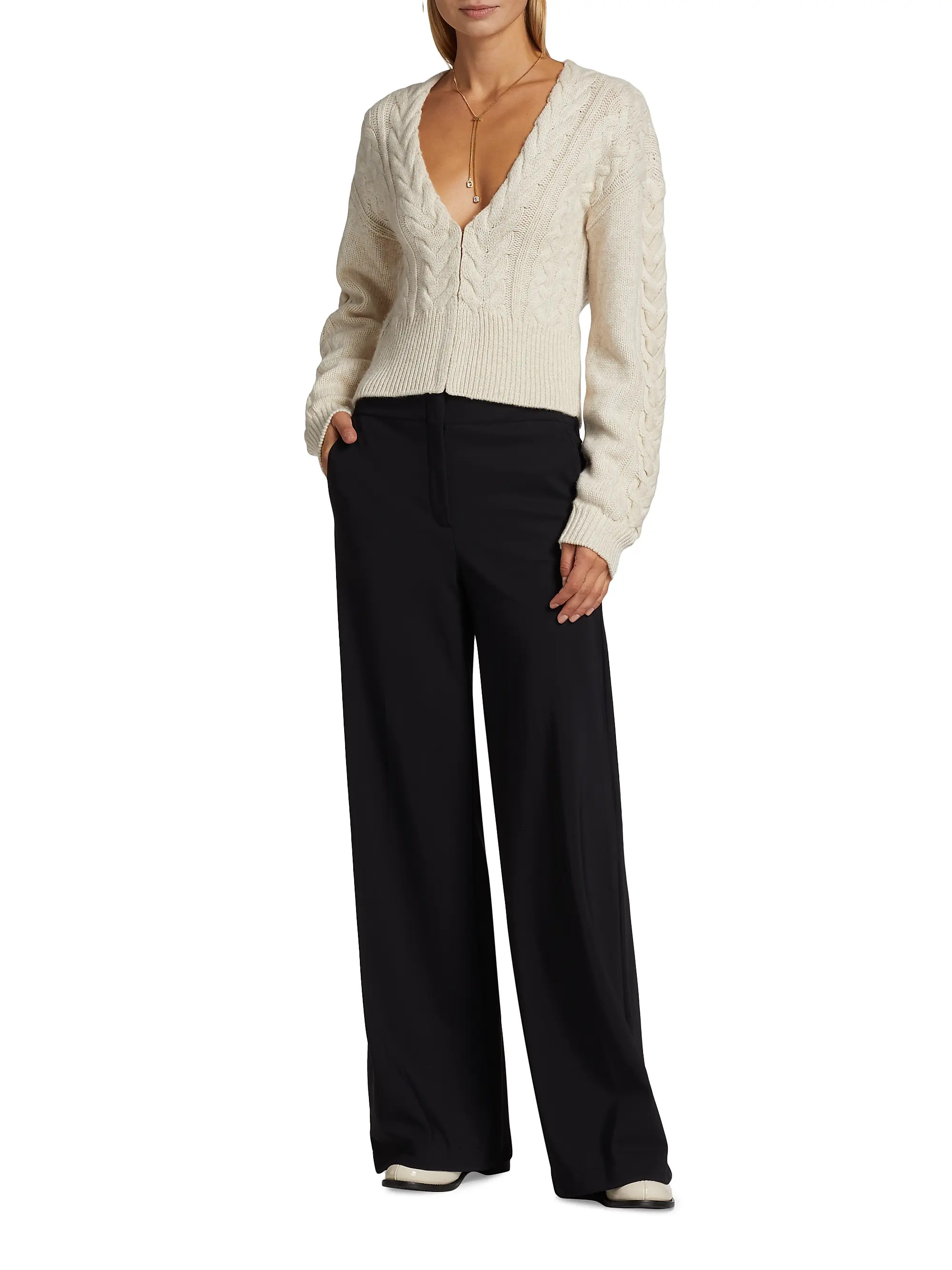 Wool & Cashmere Crop Sweater | Saks Fifth Avenue