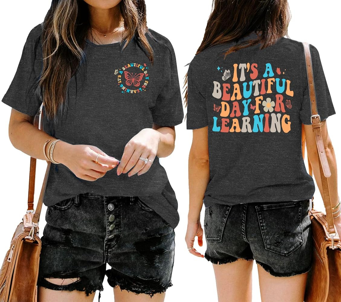 Teacher Life T-Shirt for Women Its a Beautiful Day Teacher Shirt Learning T Shirt Teacher Gift To... | Amazon (US)