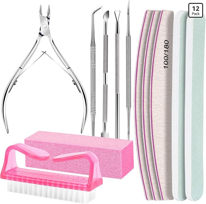 FANDAMEI Nail Care Kit, Nail Files 100/180, Nail Buffer Block, Cuticle Nippers, Cuticle Trimmer, ... | Amazon (US)