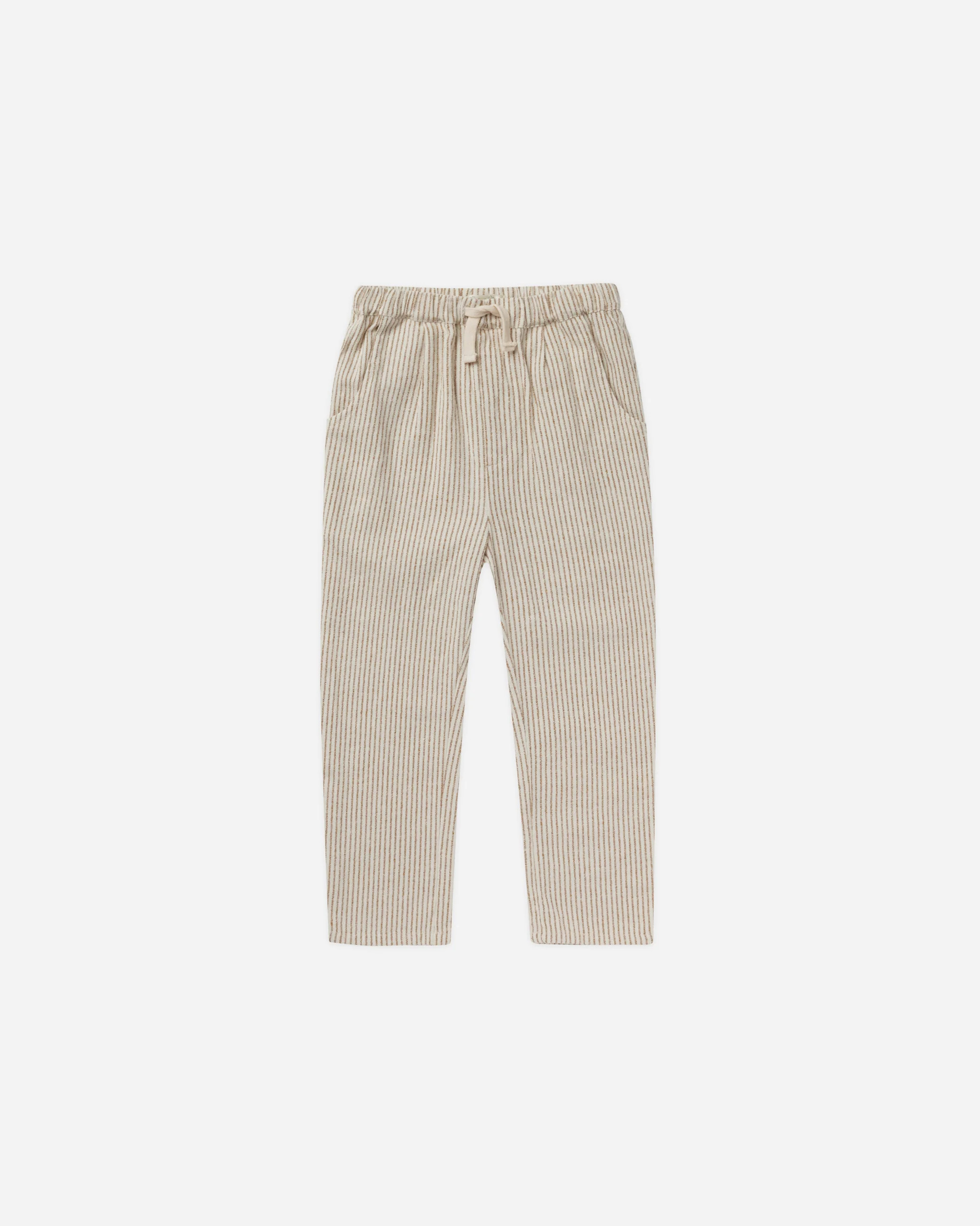 Ethan Trouser || Brass Pinstripe | Rylee + Cru