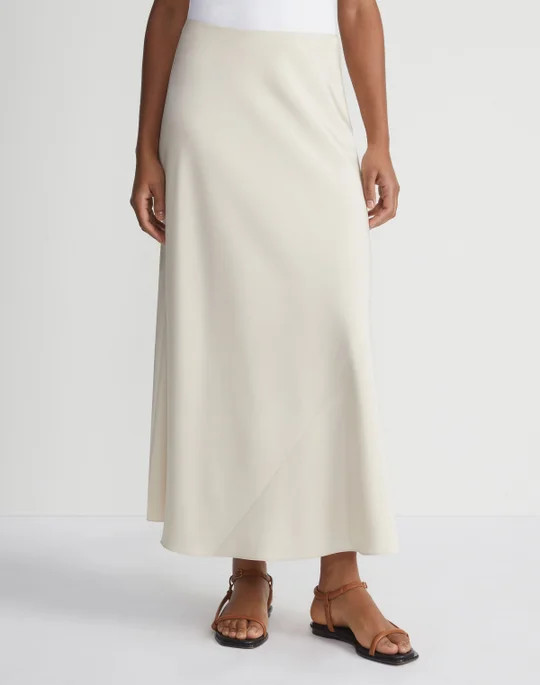 Organic Silk Stretch Crepe De Chine Bias Skirt | Lafayette 148 NY