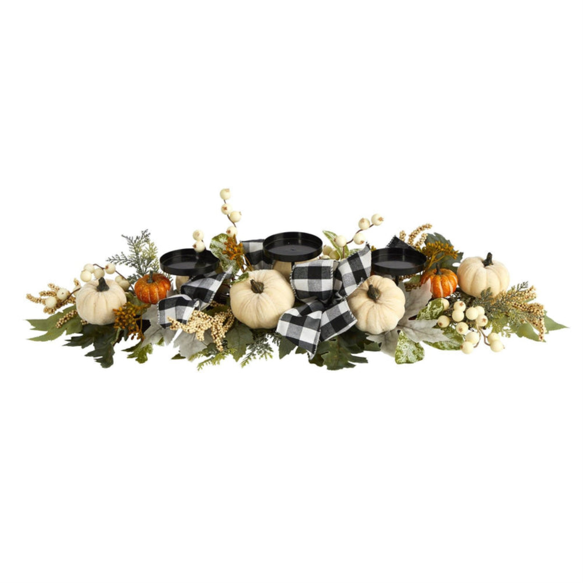 32 White Pumpkin and Berries Artificial Candelabrum | Walmart (US)