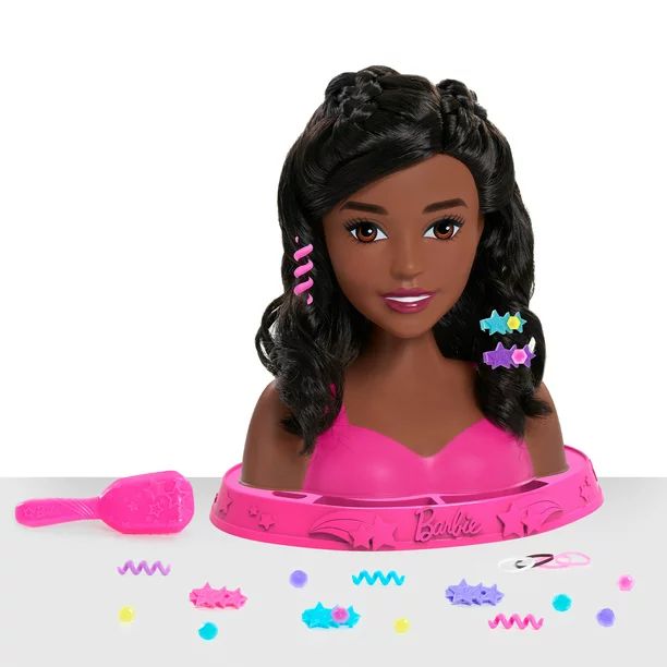 Just Play Barbie Small Styling Head, Black Hair, 17-Pieces, Preschool Ages 3 up - Walmart.com | Walmart (US)