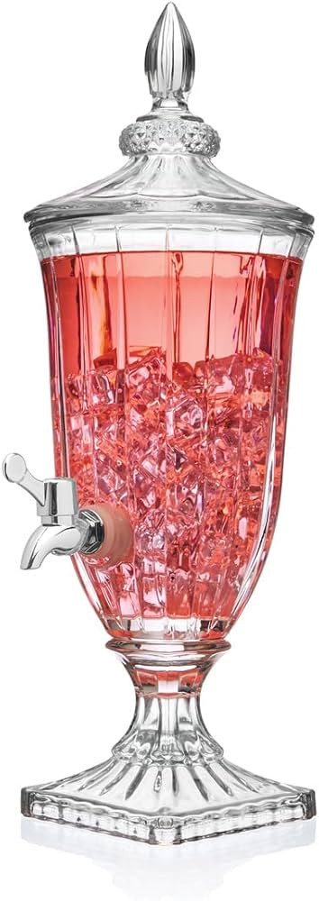 Godinger Beverage Dispenser, 60oz - Glass Drink Dispenser for Parties - Wide-Mouth Sun Tea, Iced ... | Amazon (US)