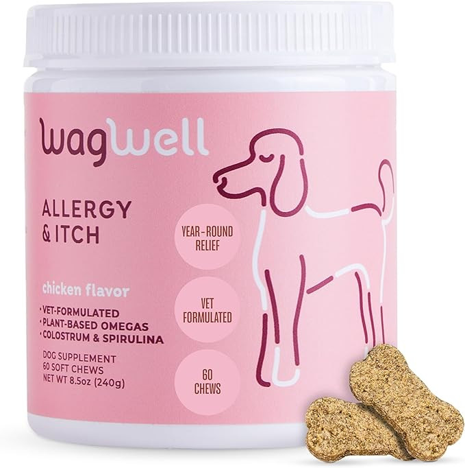 WagWell Allergy & Itch Chews for Dogs | Vet Formulated for Allergy Relief, Itchy Skin, Gut & Immu... | Amazon (US)