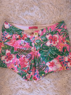 LILLY PULITZER -Sz 4 Multi Rose Occasion Floral Callahan KNIT Shorts | eBay | eBay US