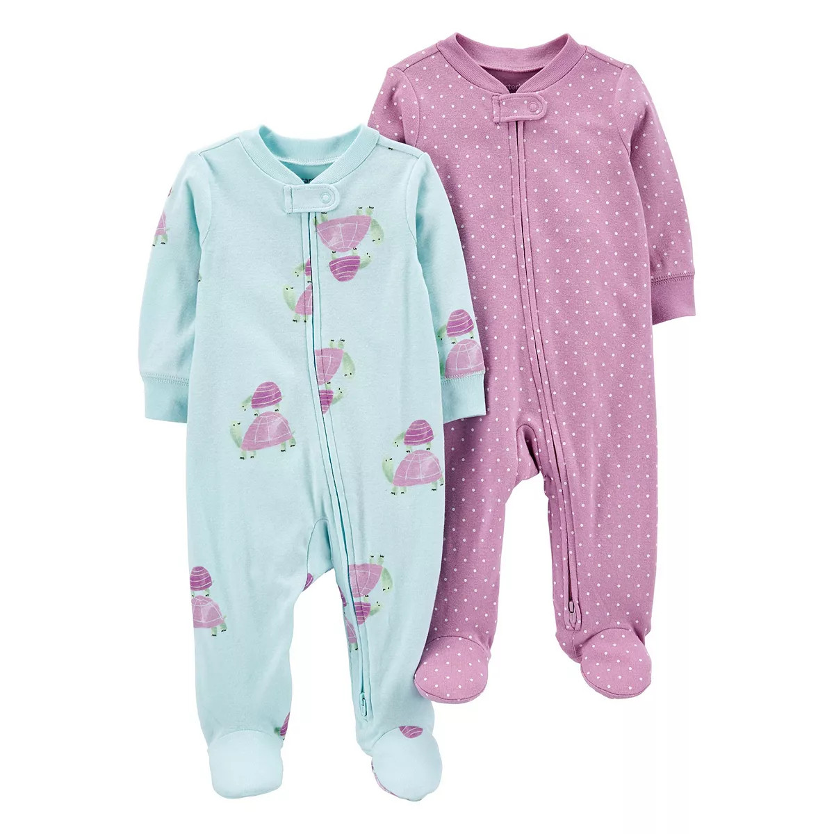 Baby Girl Carter's 2-Pack 2-Way Zip Sleep & Plays | Kohl's