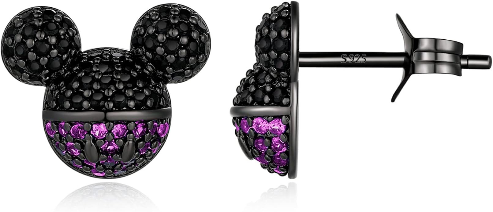 Mouse Stud Earrings Tiny Cubic Zirconia with 925 Sterling Silver Post Hypoallergenic Dainty Stud ... | Amazon (US)