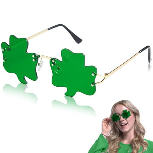 JOYIN 6 PCS St. Patricks Day Shamrock Glasses Metal Frame, St Patricks Dress Up Accessories, Irish Day Costume Party Favor Supply | Amazon (US)