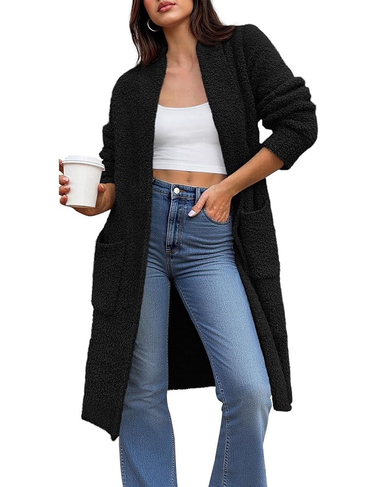 BTFBM Long Cardigans for Women Fall 2025 Long Sleeve Sweaters Open Front Oversized Casual Knit Ou... | Amazon (US)
