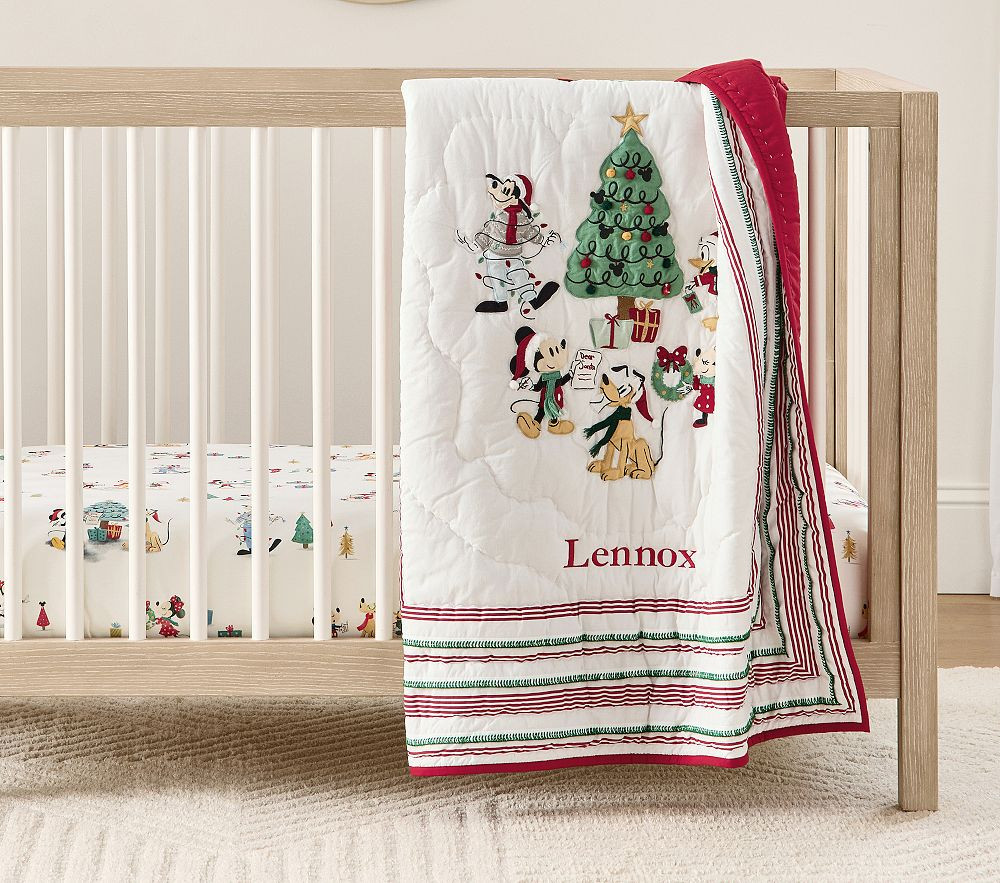 Disney Mickey Mouse Christmas Baby Quilt | Pottery Barn Kids