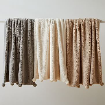 St. Jude Sherpa Pom Pom Throw | West Elm (US)