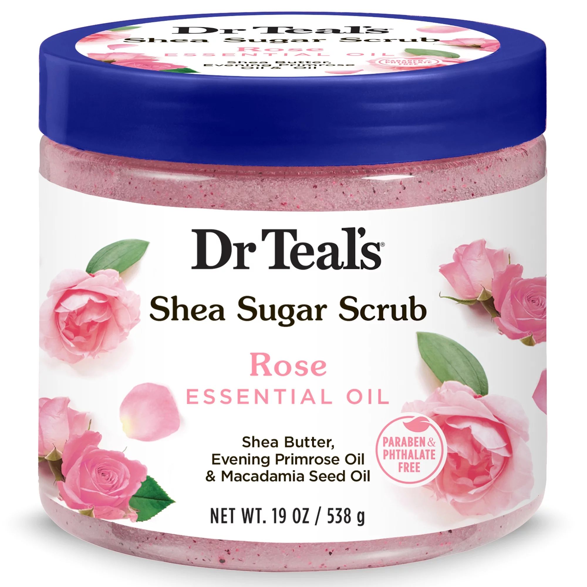 Dr Teal's Shea Sugar Body Scrub, Rose Essential Oil, 19 oz - Walmart.com | Walmart (US)