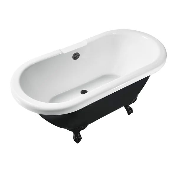 N1120BL-BL 59" x 28" Clawfoot Soaking Acrylic Bathtub | Wayfair North America