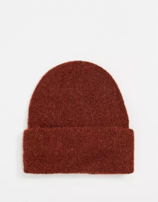 Pieces josefine wool mix hood in picante | ASOS (Global)