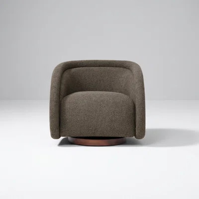 Elegant Bouclé Swivel Accent Chair with Solid Wood Base | Wayfair North America