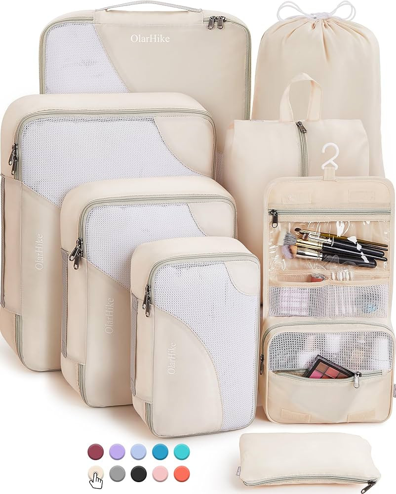 8 Pieces Packing Cubes for Travel, Sturdy Suitcase Organizer in 4 Sizes (Extra Large, Large, Medi... | Amazon (US)